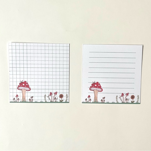 ✨handmade by me✨ cottagecore 🍄 grid & lined memo sheets 3” x 3” - Picture 5 of 11